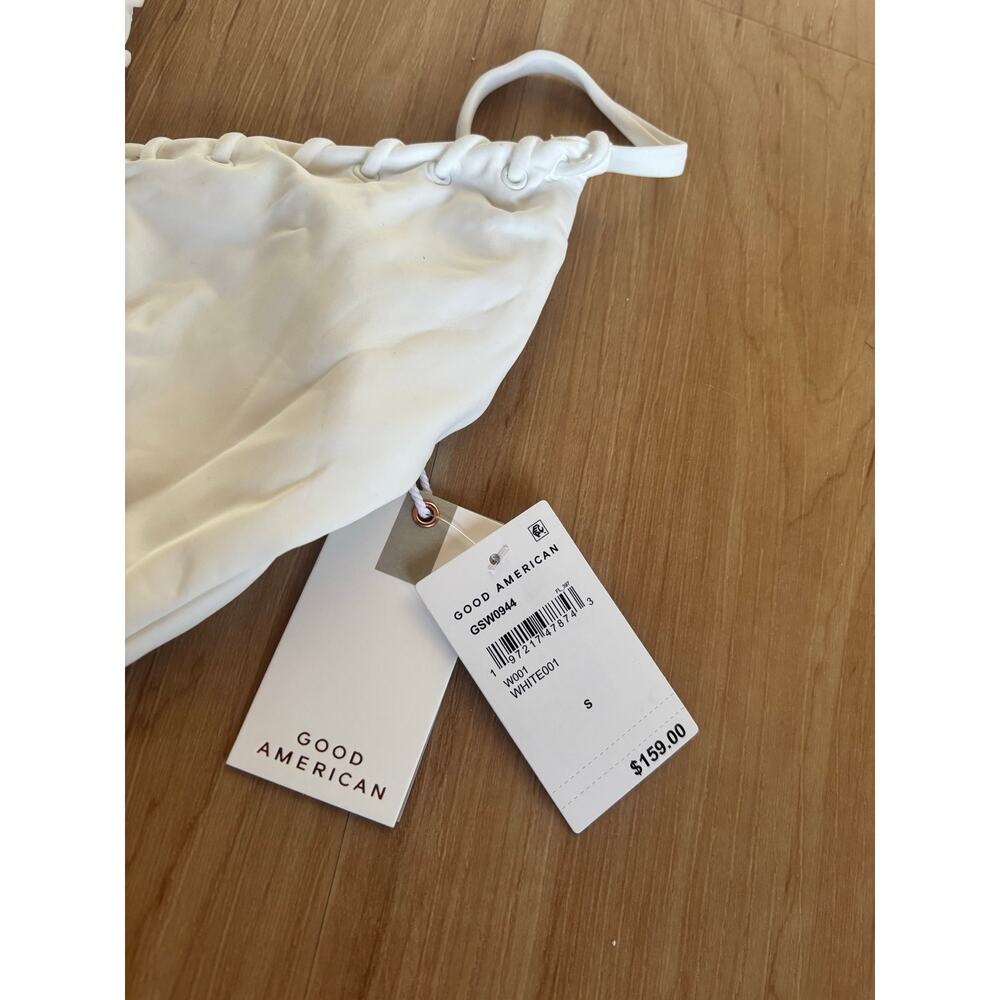 Good American $160 Small White Whip Stitch One-Piece Swimsuit Summer Beach - Picture 4 of 7